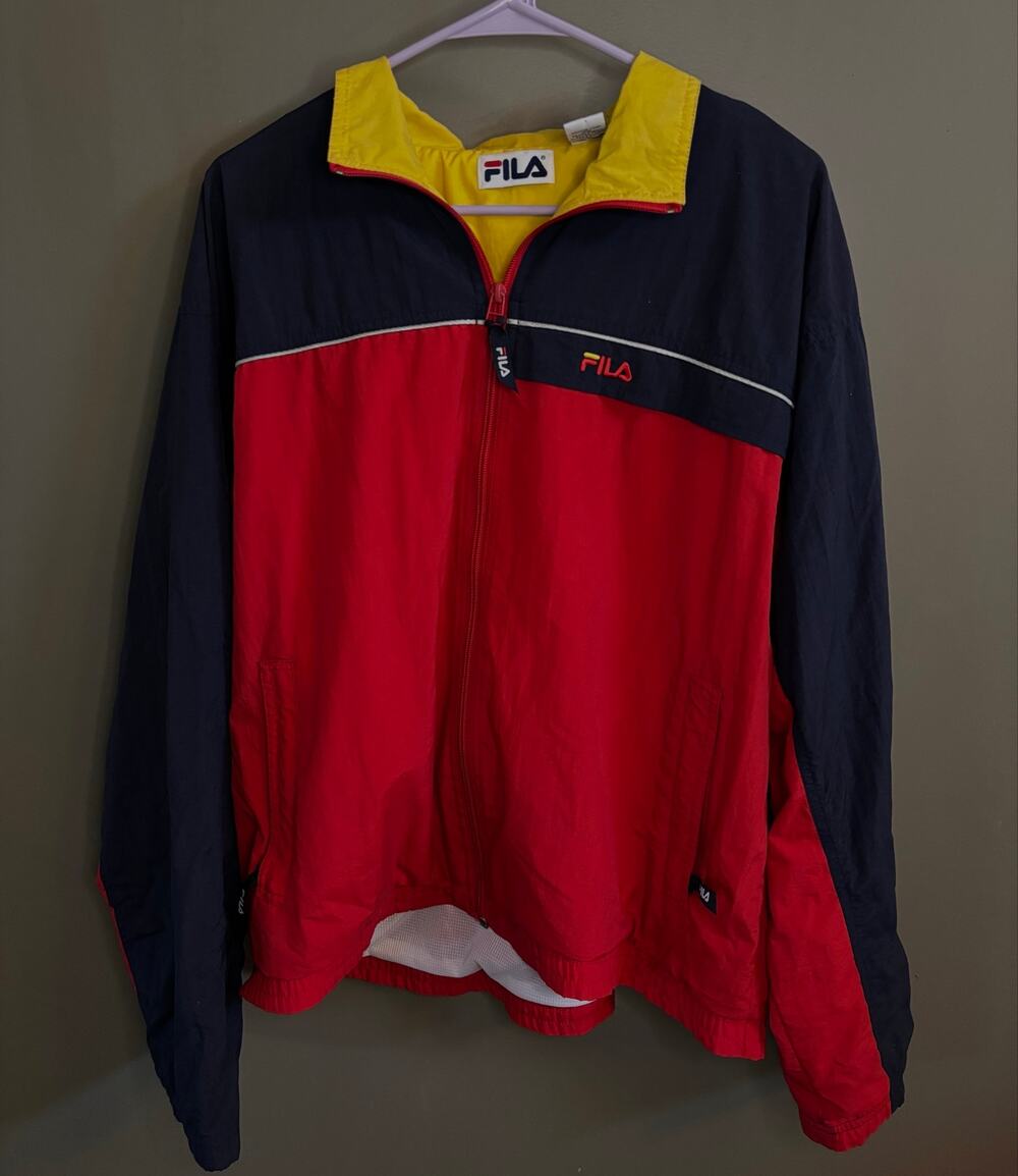 Vintage 90s Fila Colorblock Nylon Full-Zip Track Windbreaker Jacket